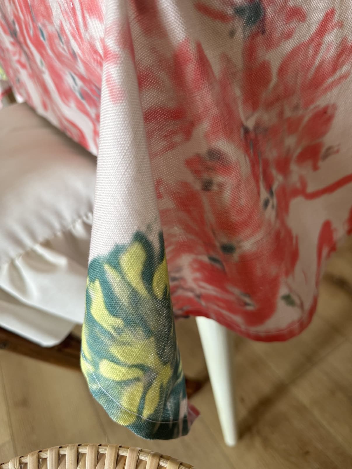 Rochelle Bought New Boots tablecloth draped detail