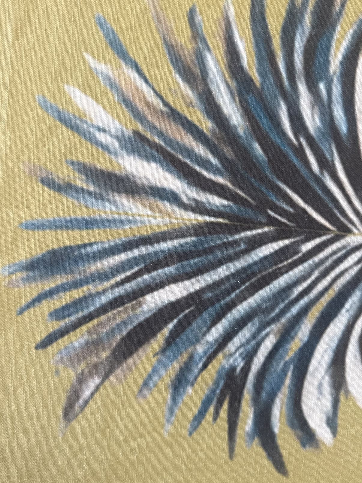 Ruth Tipped the Guide Well tablecloth palm print detail