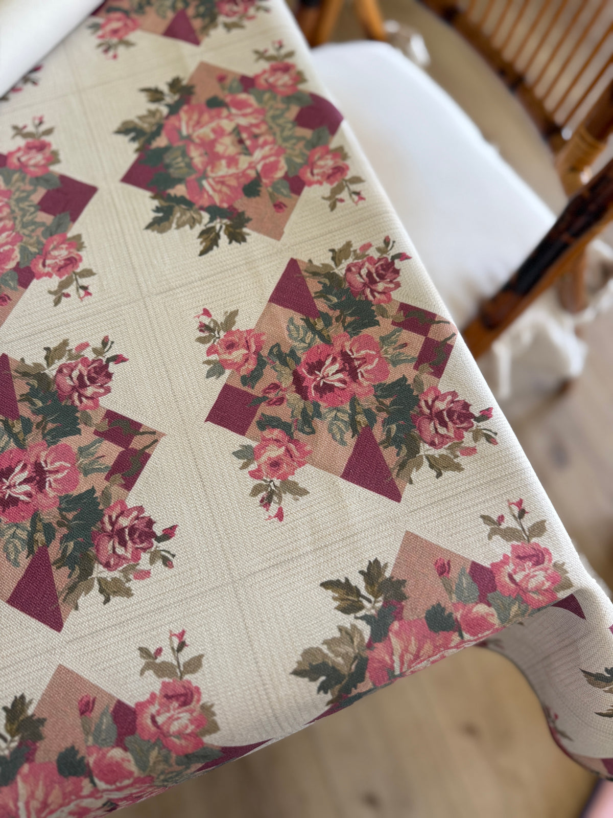 Lena Started a Second Pillow Tablecloth