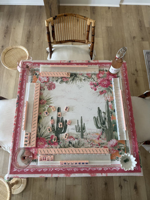 Rochelle Stayed an Extra Week at the Dude Ranch mahjong mat on table