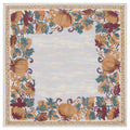 Noli June 'Harriet Got Lost in the Corn Maze' luxury mahjong mat — periwinkle with golden pumpkins and an autumn-leaf border