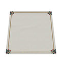 Noli June 'Jean Kept the Can Ridges on Purpose' mahjong tablecloth — cream ground, crimson roses, thin gold rope border