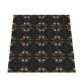 Noli June 'Sue Blamed It on Mercury Retrograde' mahjong tablecloth — inky ground with a plum-and-gold diamond motif