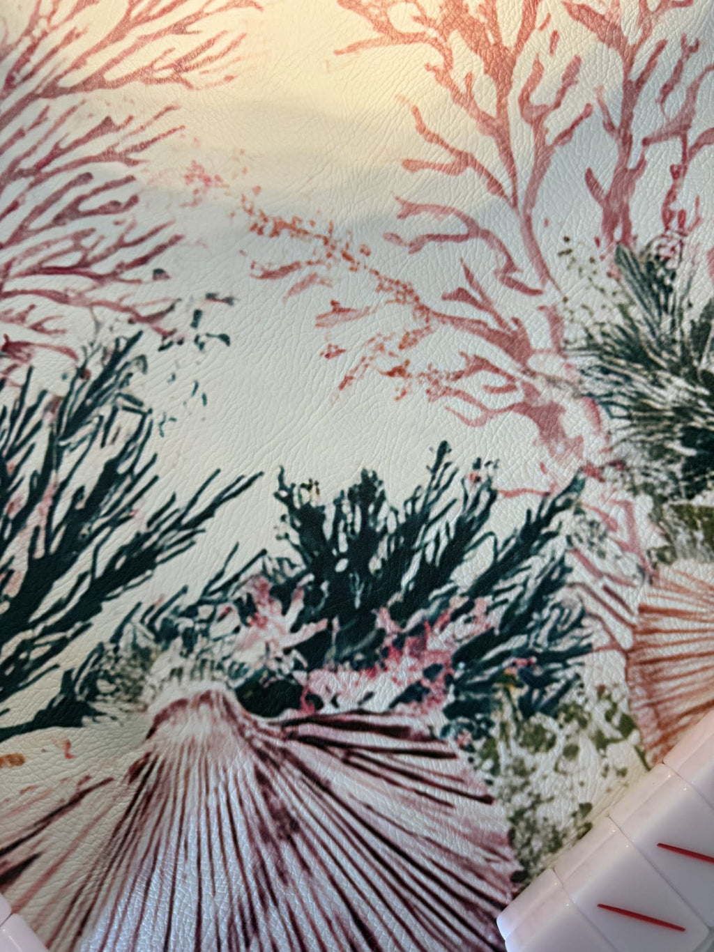 Shirley mahjong mat coral pattern detail