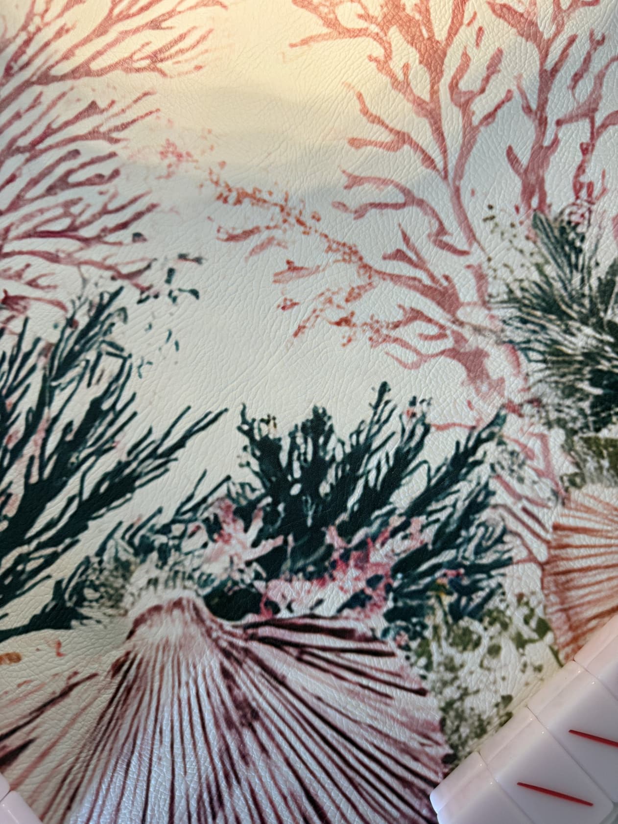 Shirley mahjong mat coral pattern detail