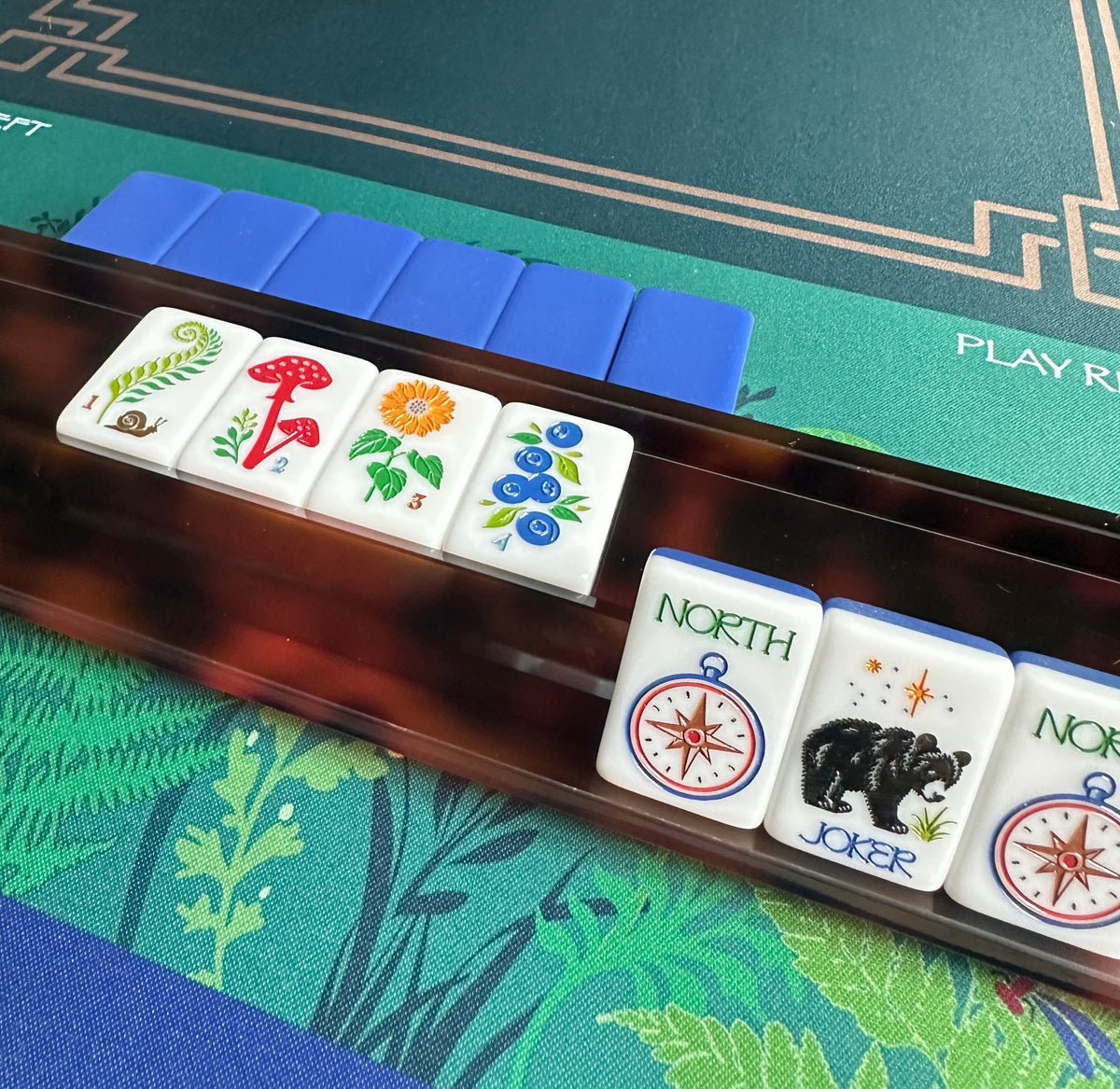 Tortoiseshell Straight Edge Mahjong Racks