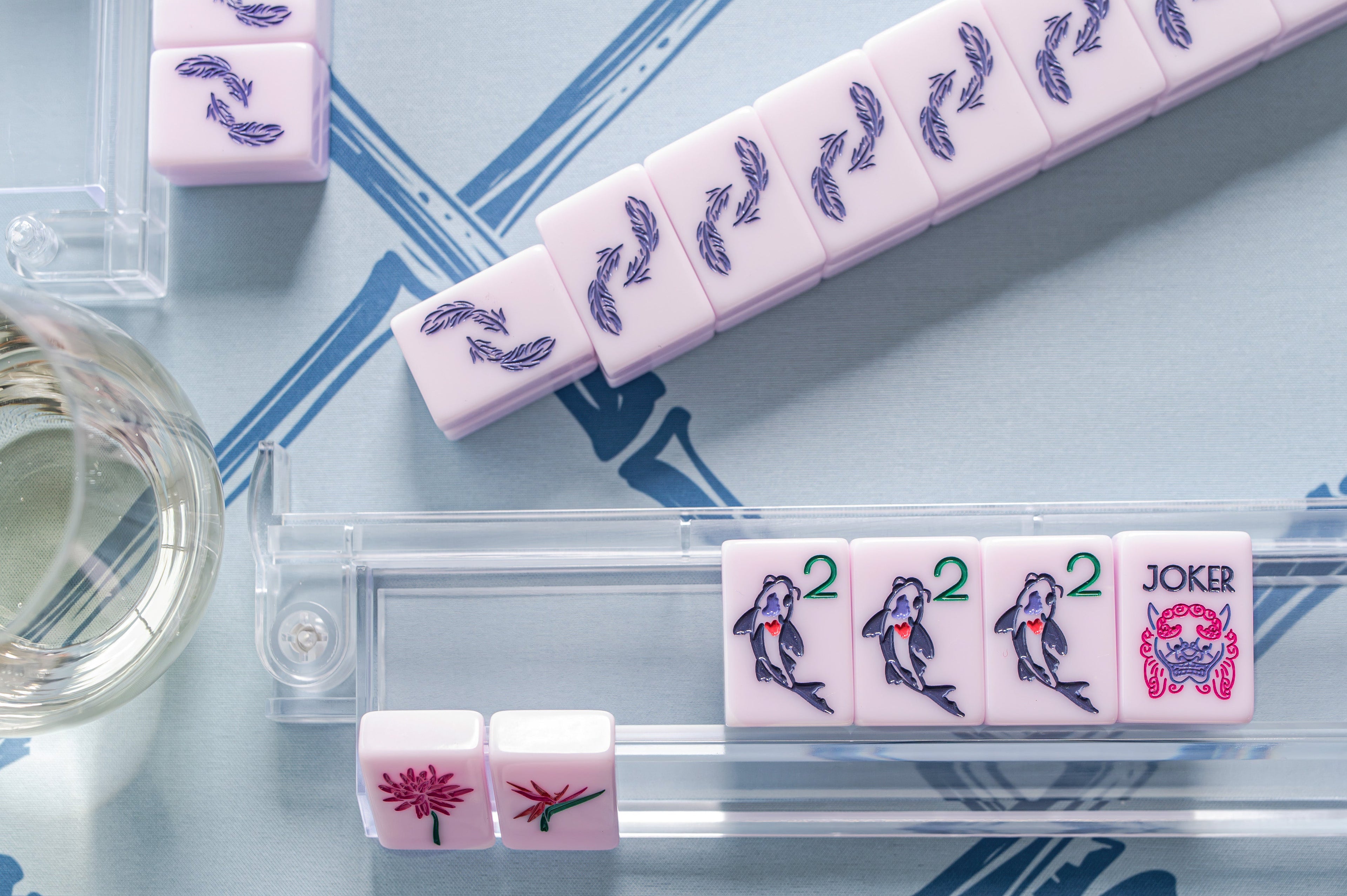 THE CHINOISERIE SET -  MAHJONG TILES:  POLISHED PINK