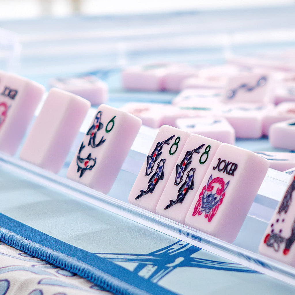 Chinoiserie Polished Pink mahjong tiles — square