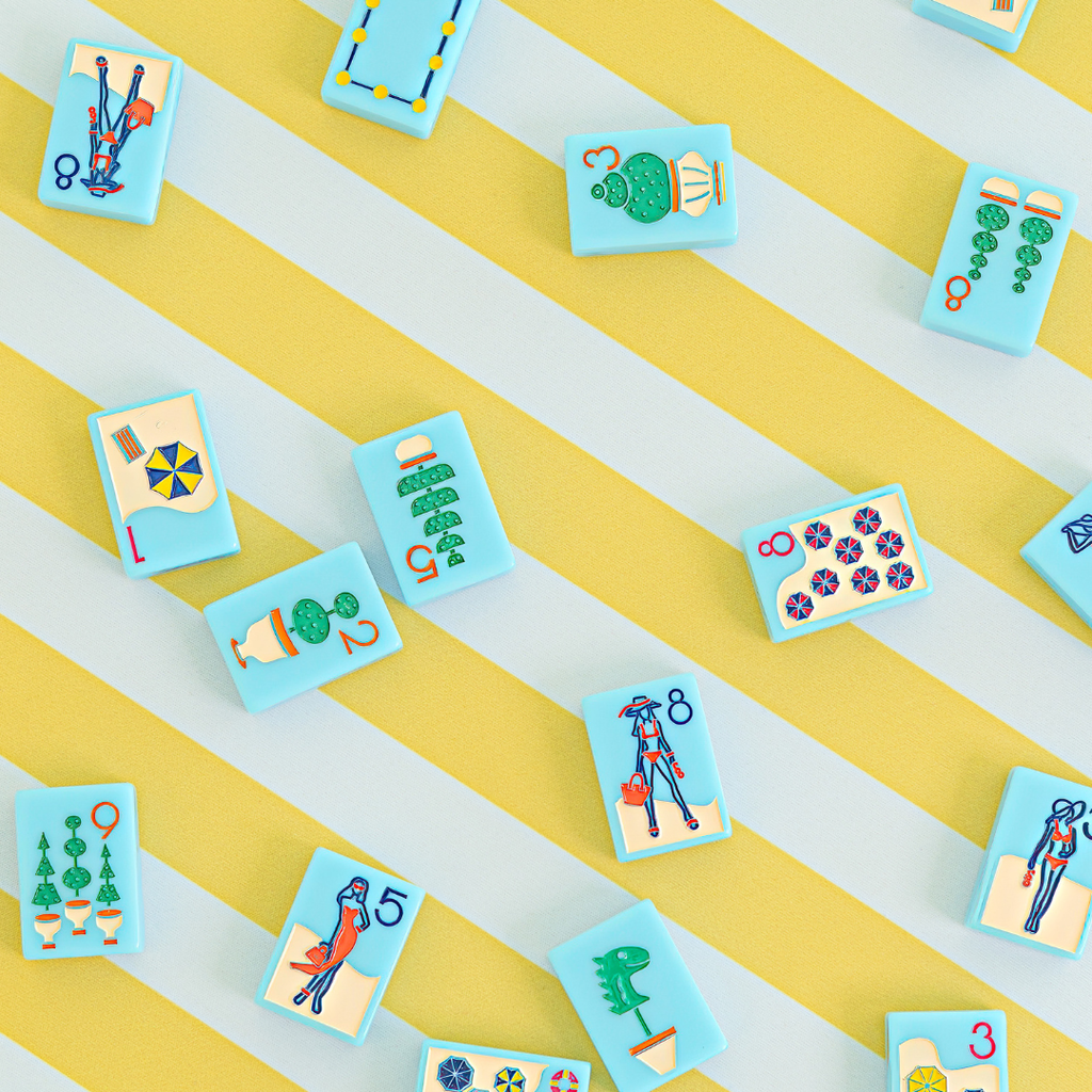 THE RIVIERA JET SET -  MAHJONG TILES:  PORTOFINO BLUE