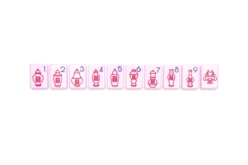 THE CHINOISERIE SET -  MAHJONG TILES:  POLISHED PINK