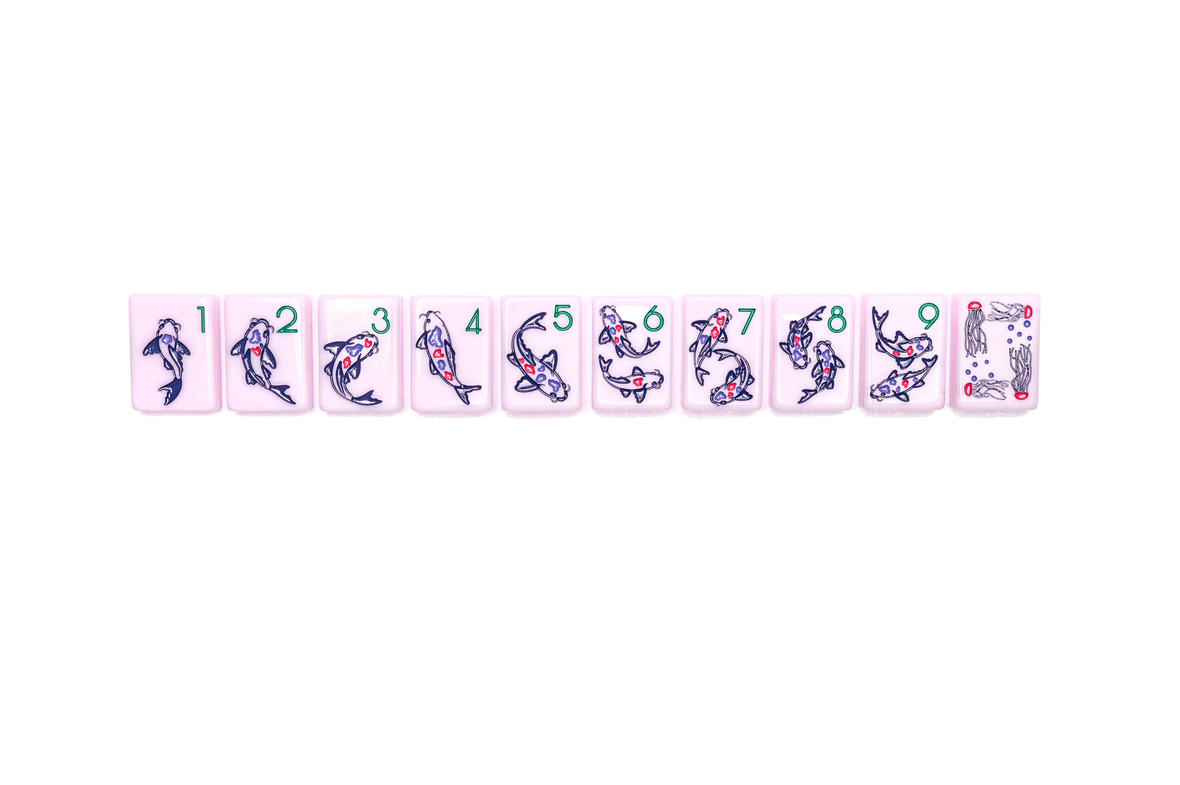 THE CHINOISERIE SET -  MAHJONG TILES:  POLISHED PINK