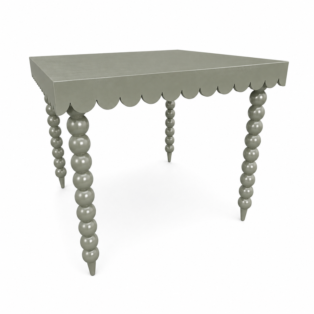 Sue Adores a Scallop mahjong table in Sultry Sage